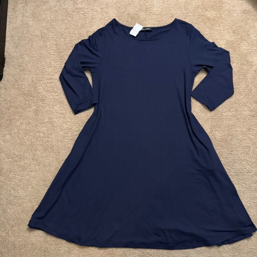 Mara Lizabeth Women's‎ Stretchy Midi Dress Navy Size Medium Normcore Career wear
